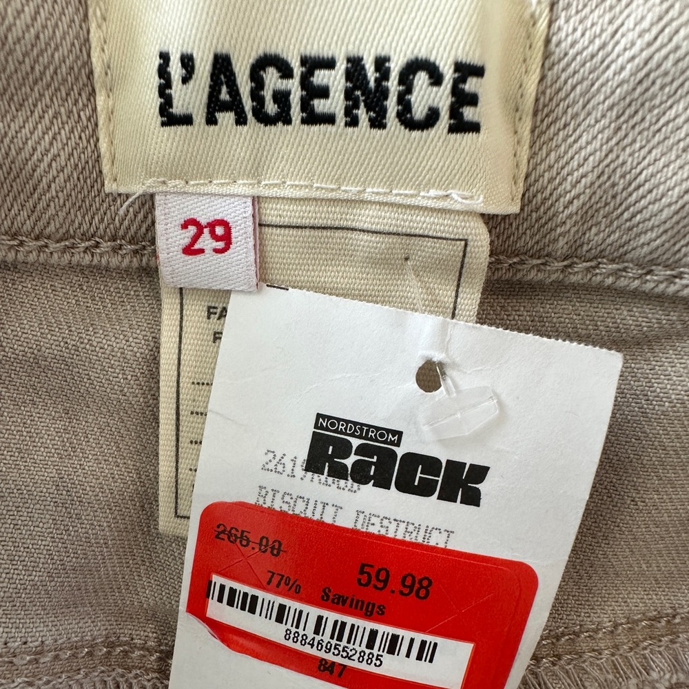 L’AGENCE Distressed Denim in Tan - Picture 6 of 9
